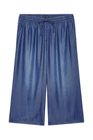 Pantalon palazzo 7/8 - Bleu