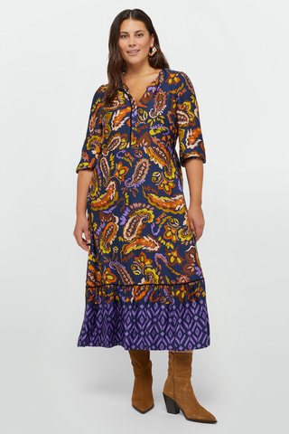 Robe midi - Bleu