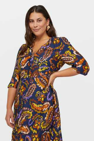 Robe midi - Bleu