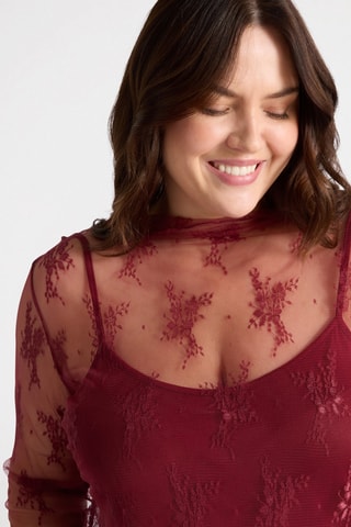 Top en dentelle - Rouge