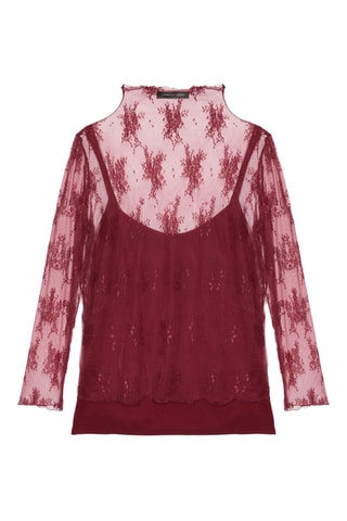 Top en dentelle - Rouge