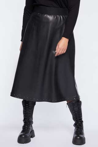Jupe midi taille haute. - Noir