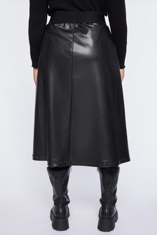 Jupe midi taille haute. - Noir