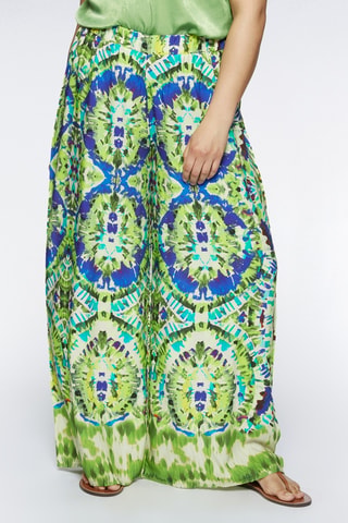 Pantalon palazzo tie and dye taille haute - Vert foncé - Vert
