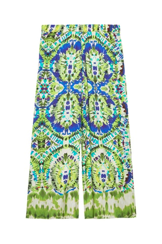 Pantalon palazzo tie and dye taille haute - Vert foncé - Vert
