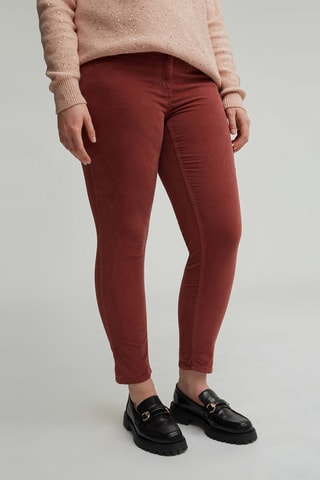 Pantalon skinny en velours - Orange