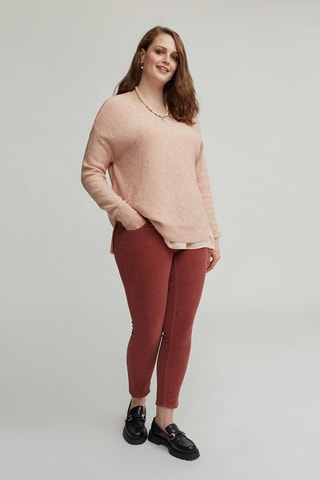 Pantalon skinny en velours - Orange