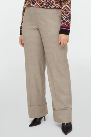 Pantalon wide legs taille haute - Beige - Beige