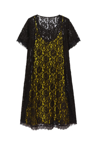 Robe droite en dentelle - Noir