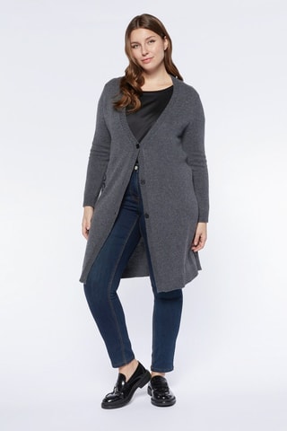 Gilet long en laine - Bleu