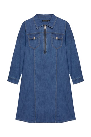 Robe trapèze en jean - Bleu