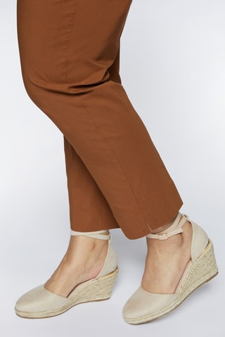 Pantalon 7/8 taille haute - Camel - Beige