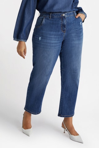 Jean mom taille haute - Bleu