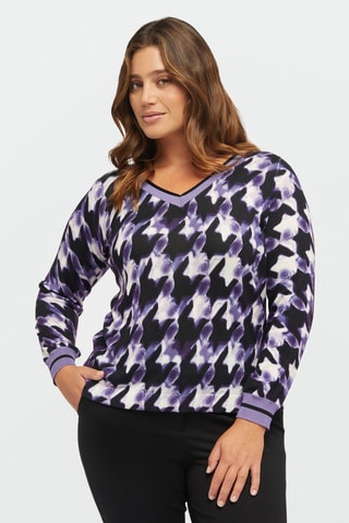 Pull - Blanc, noir et violet