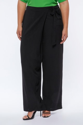 Pantalon droit en lin - Noir