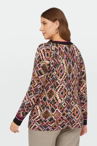 Pull - Noir, orange et rose
