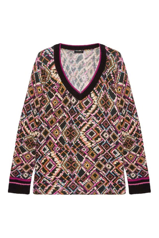 Pull - Noir, orange et rose