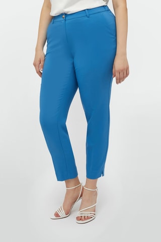 Pantalon droit 7/8 taille haute - Bleu cobalt - Bleu