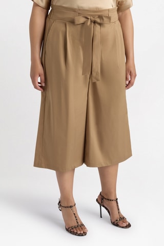 Pantalon 7/8 taille haute - Marron clair - Beige