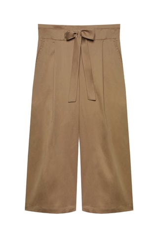 Pantalon 7/8 taille haute - Marron clair - Beige
