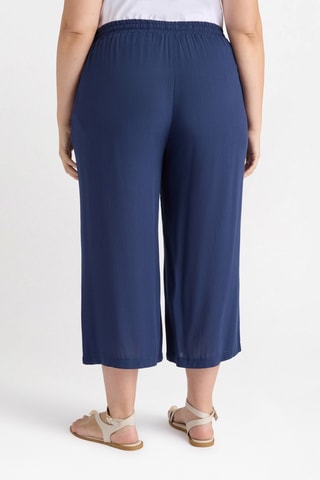 Pantalon large 7/8 taille haute - Bleu
