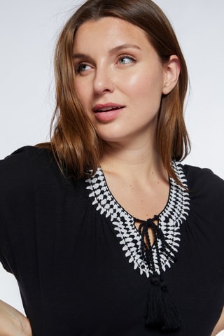 Robe longue - Blanc et noir