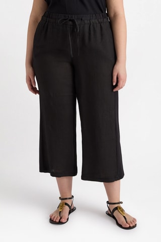 Pantalon large en lin - Noir