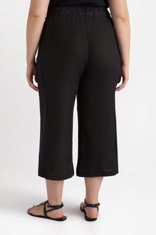 Pantalon large en lin - Noir