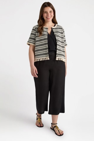 Pantalon large en lin - Noir