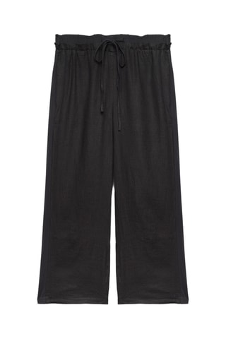 Pantalon large en lin - Noir
