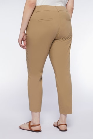 Pantalon droit 7/8 taille haute - Beige