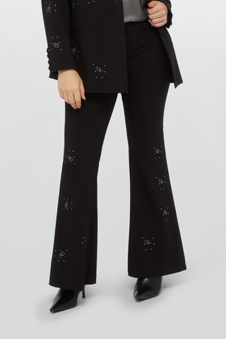 Pantalon flare taille haute - Noir - Noir