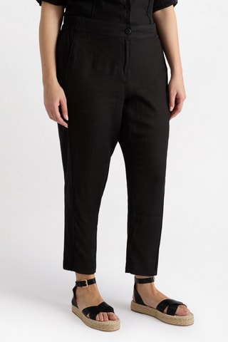 Pantalon droit en lin - Noir