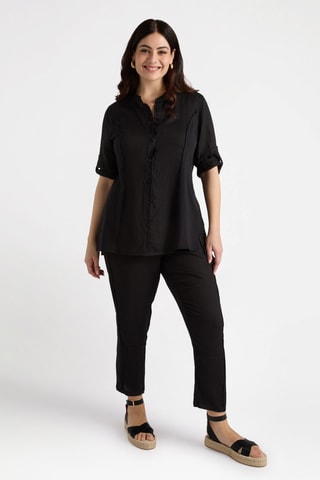 Pantalon droit en lin - Noir