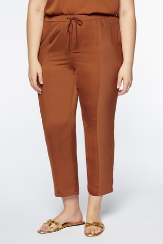 Pantalon droit 7/8 taille haute - Camel - Beige