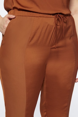Pantalon droit 7/8 taille haute - Camel - Beige