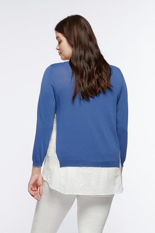 Pull bi-matière - Bleu