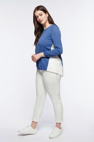 Pull bi-matière - Bleu