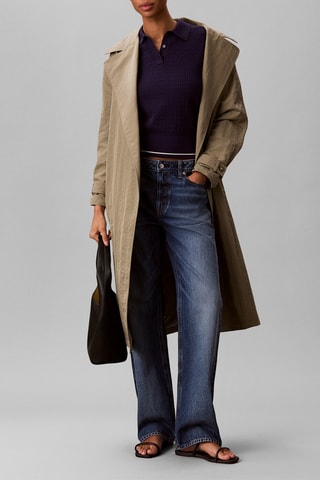 Polo cropped - Bleu nuit