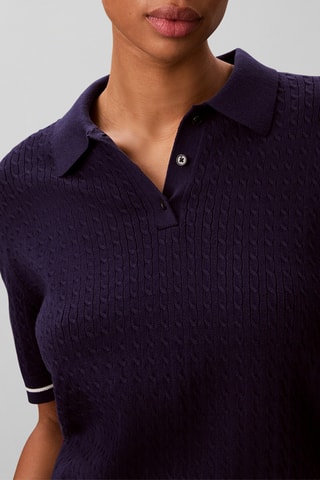 Polo cropped - Bleu nuit