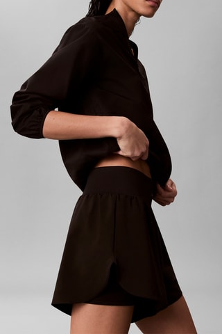 Short 2-en-1 taille haute - Noir