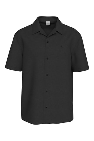 Chemise regular en lin - Noir