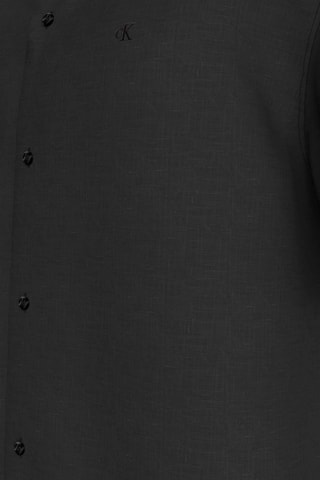 Chemise regular en lin - Noir