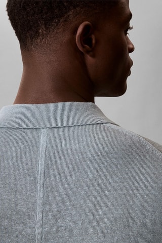 Polo en lin - Gris clair