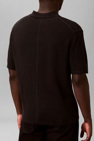 Polo en lin - Noir