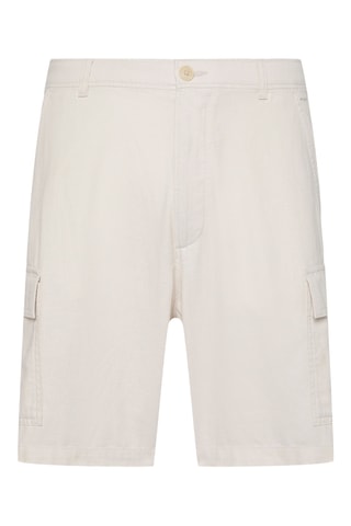 Short cargo regular en lin - Ecru