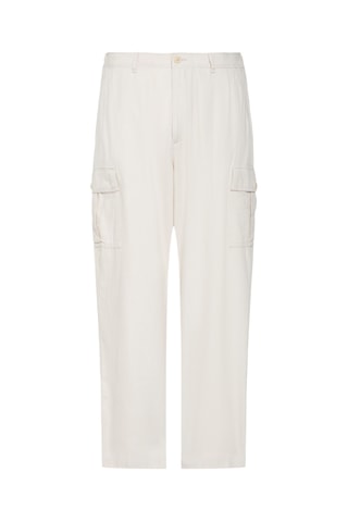 Pantalon relaxed cargo en lin - Ecru