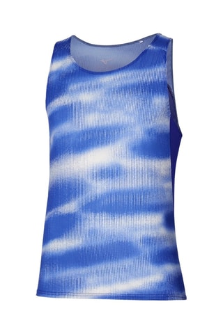 Débardeur de running tie and dye - Blanc et bleu électrique
