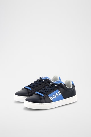 Baskets en cuir - Ciel et noir - Boss