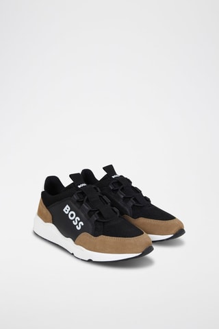 Baskets en cuir - Noir et beige - Boss
